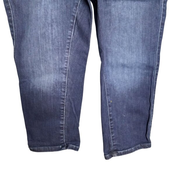 Torrid Sz 1 Lean Jeans 14 16 1X Womens Crop Super Soft Denim Blue Stretch Capri - Picture 3 of 11